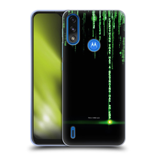 The Matrix Revolutions Key Art Everything That Has Beginning Soft Gel Case for Motorola Moto E7 Power / Moto E7i Power