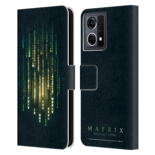 The Matrix Resurrections Key Art This Is Not The Real World Leather Book Wallet Case Cover For OPPO Reno8 4G