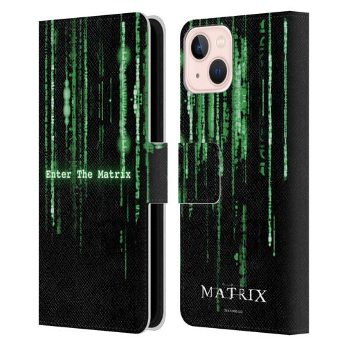 The Matrix Key Art Enter The Matrix Leather Book Wallet Case Cover For Apple iPhone 13