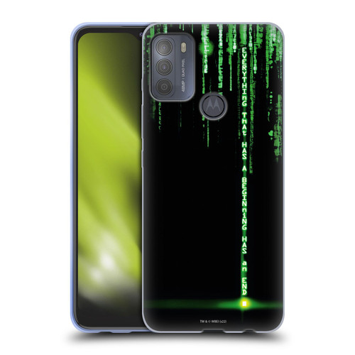 The Matrix Revolutions Key Art Everything That Has Beginning Soft Gel Case for Motorola Moto G50