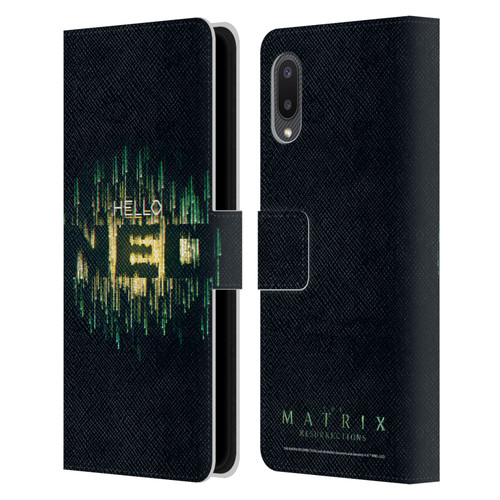The Matrix Resurrections Key Art Hello Neo Leather Book Wallet Case Cover For Samsung Galaxy A02/M02 (2021)