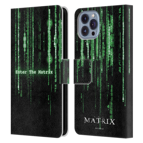 The Matrix Key Art Enter The Matrix Leather Book Wallet Case Cover For Apple iPhone 14