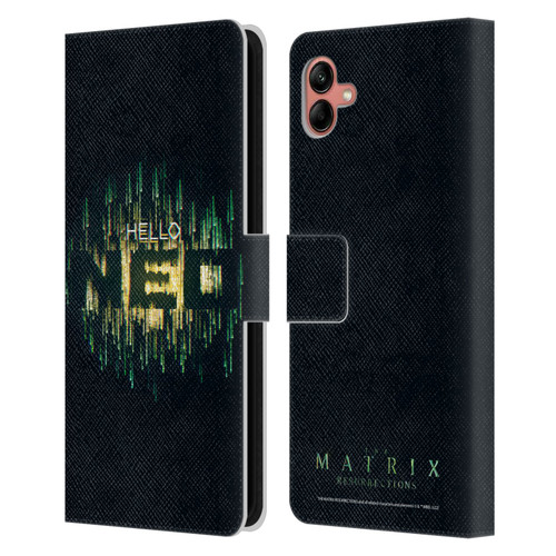 The Matrix Resurrections Key Art Hello Neo Leather Book Wallet Case Cover For Samsung Galaxy A04 (2022)