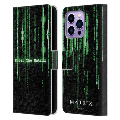 The Matrix Key Art Enter The Matrix Leather Book Wallet Case Cover For Apple iPhone 14 Pro Max