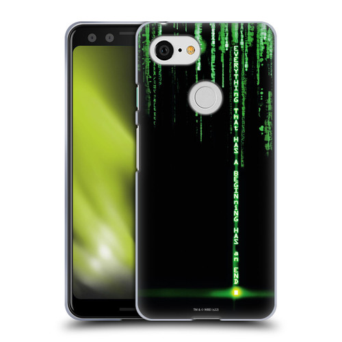The Matrix Revolutions Key Art Everything That Has Beginning Soft Gel Case for Google Pixel 3