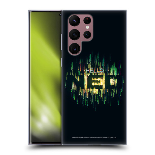 The Matrix Resurrections Key Art Hello Neo Soft Gel Case for Samsung Galaxy S22 Ultra 5G