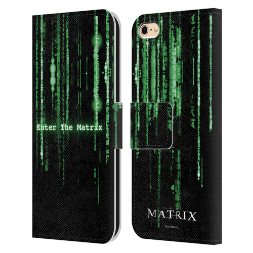 The Matrix Key Art Enter The Matrix Leather Book Wallet Case Cover For Apple iPhone 6 / iPhone 6s