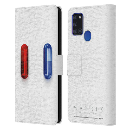The Matrix Resurrections Key Art Poster Leather Book Wallet Case Cover For Samsung Galaxy A21s (2020)