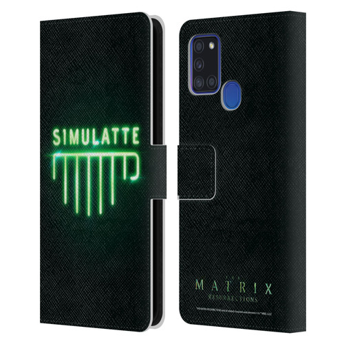 The Matrix Resurrections Key Art Simulatte Leather Book Wallet Case Cover For Samsung Galaxy A21s (2020)