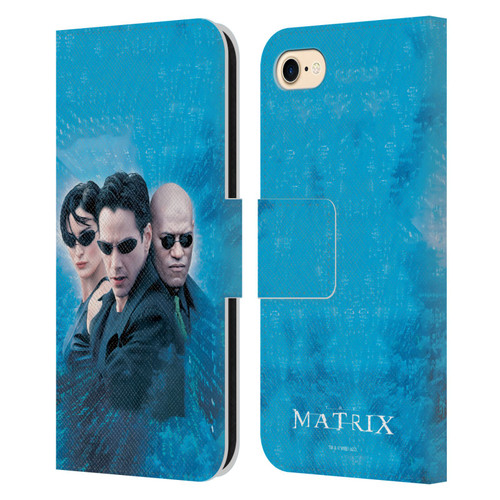 The Matrix Key Art Group 3 Leather Book Wallet Case Cover For Apple iPhone 7 / 8 / SE 2020 & 2022