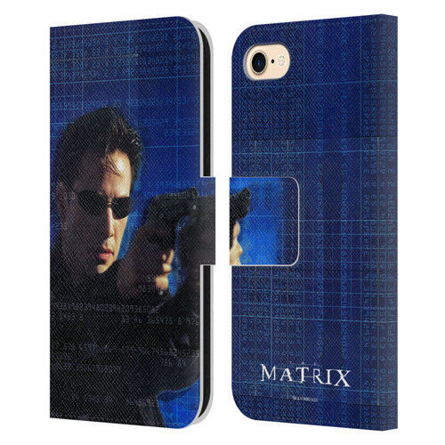 The Matrix Key Art Neo 1 Leather Book Wallet Case Cover For Apple iPhone 7 / 8 / SE 2020 & 2022