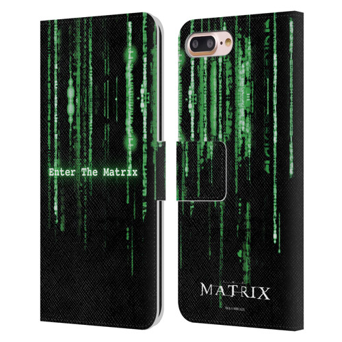 The Matrix Key Art Enter The Matrix Leather Book Wallet Case Cover For Apple iPhone 7 Plus / iPhone 8 Plus