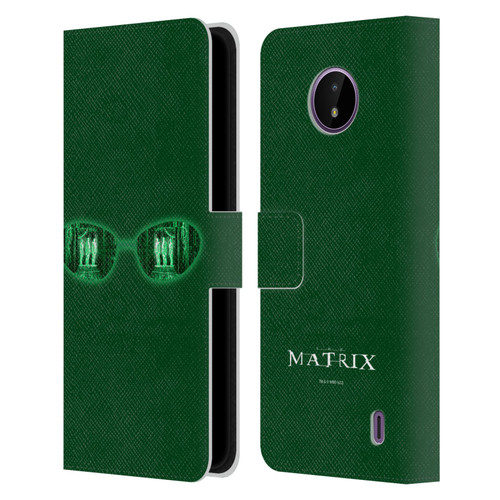 The Matrix Key Art Glass Leather Book Wallet Case Cover For Nokia C10 / C20