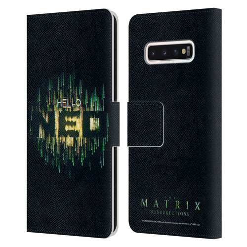 The Matrix Resurrections Key Art Hello Neo Leather Book Wallet Case Cover For Samsung Galaxy S10