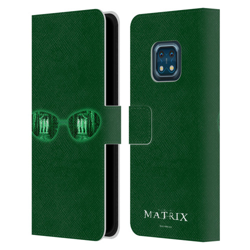 The Matrix Key Art Glass Leather Book Wallet Case Cover For Nokia XR20