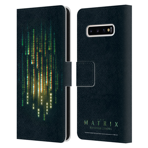 The Matrix Resurrections Key Art This Is Not The Real World Leather Book Wallet Case Cover For Samsung Galaxy S10+ / S10 Plus