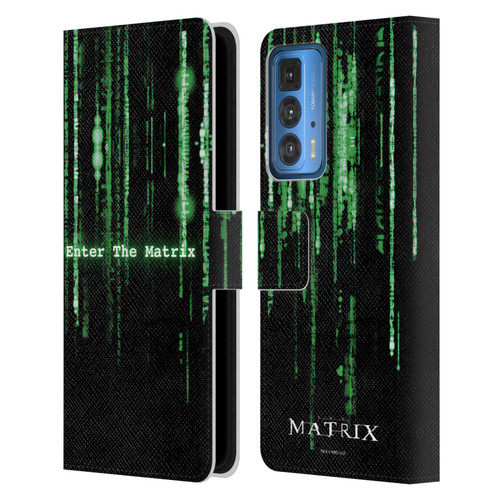 The Matrix Key Art Enter The Matrix Leather Book Wallet Case Cover For Motorola Edge 20 Pro