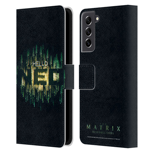 The Matrix Resurrections Key Art Hello Neo Leather Book Wallet Case Cover For Samsung Galaxy S21 FE 5G