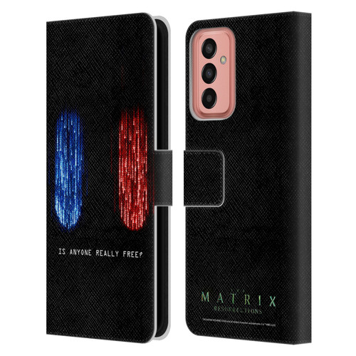 The Matrix Resurrections Key Art Is Anyone Really Free Leather Book Wallet Case Cover For Samsung Galaxy M13 (2022)