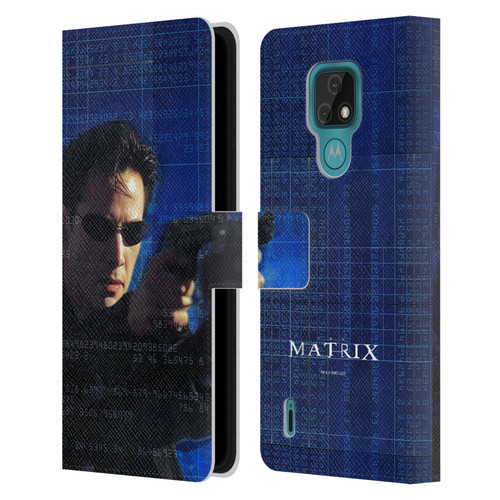 The Matrix Key Art Neo 1 Leather Book Wallet Case Cover For Motorola Moto E7
