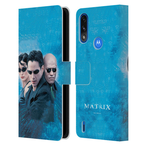 The Matrix Key Art Group 3 Leather Book Wallet Case Cover For Motorola Moto E7 Power / Moto E7i Power