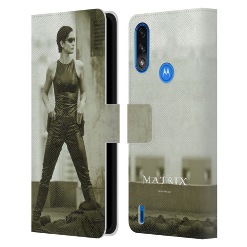 The Matrix Key Art Trinity Leather Book Wallet Case Cover For Motorola Moto E7 Power / Moto E7i Power