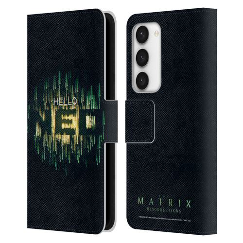 The Matrix Resurrections Key Art Hello Neo Leather Book Wallet Case Cover For Samsung Galaxy S23 5G