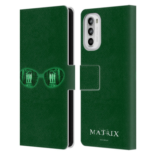 The Matrix Key Art Glass Leather Book Wallet Case Cover For Motorola Moto G52