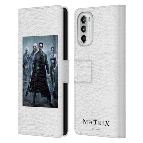 The Matrix Key Art Group 1 Leather Book Wallet Case Cover For Motorola Moto G52