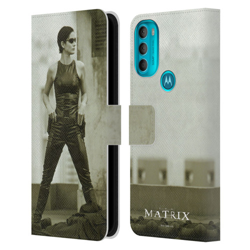 The Matrix Key Art Trinity Leather Book Wallet Case Cover For Motorola Moto G71 5G