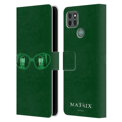 The Matrix Key Art Glass Leather Book Wallet Case Cover For Motorola Moto G9 Power