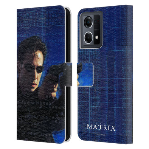 The Matrix Key Art Neo 1 Leather Book Wallet Case Cover For OPPO Reno8 4G