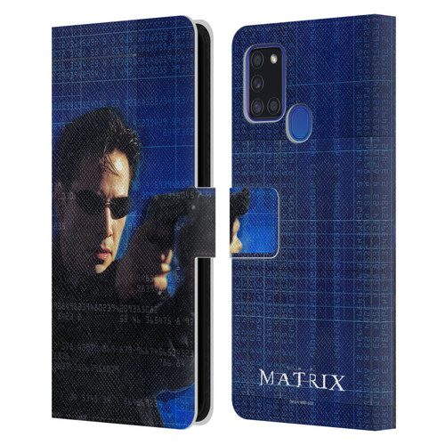 The Matrix Key Art Neo 1 Leather Book Wallet Case Cover For Samsung Galaxy A21s (2020)