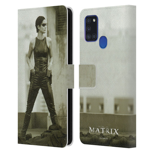 The Matrix Key Art Trinity Leather Book Wallet Case Cover For Samsung Galaxy A21s (2020)
