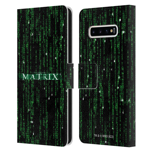 The Matrix Key Art Codes Leather Book Wallet Case Cover For Samsung Galaxy S10+ / S10 Plus