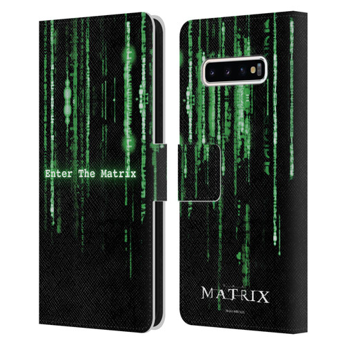 The Matrix Key Art Enter The Matrix Leather Book Wallet Case Cover For Samsung Galaxy S10+ / S10 Plus