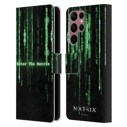 The Matrix Key Art Enter The Matrix Leather Book Wallet Case Cover For Samsung Galaxy S22 Ultra 5G