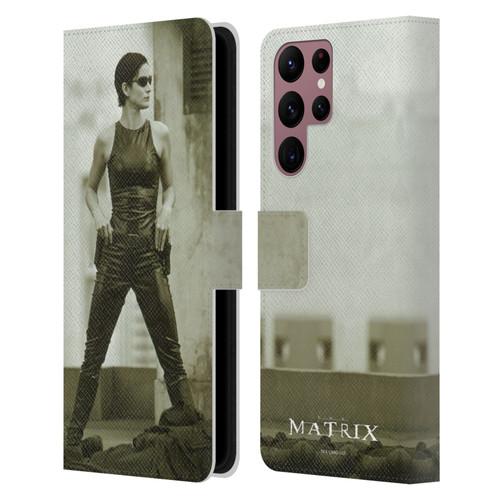 The Matrix Key Art Trinity Leather Book Wallet Case Cover For Samsung Galaxy S22 Ultra 5G