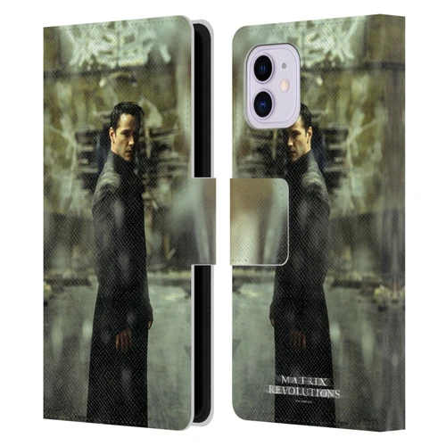 The Matrix Revolutions Key Art Neo 2 Leather Book Wallet Case Cover For Apple iPhone 11
