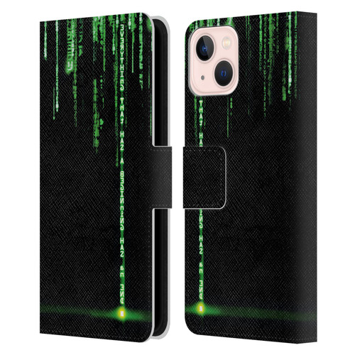 The Matrix Revolutions Key Art Everything That Has Beginning Leather Book Wallet Case Cover For Apple iPhone 13