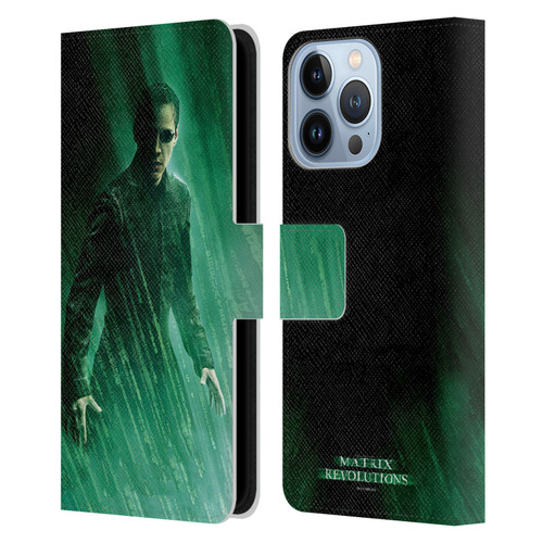 The Matrix Revolutions Key Art Neo 3 Leather Book Wallet Case Cover For Apple iPhone 13 Pro