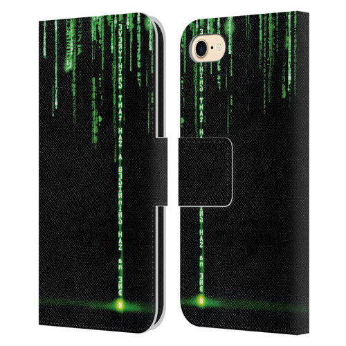 The Matrix Revolutions Key Art Everything That Has Beginning Leather Book Wallet Case Cover For Apple iPhone 7 / 8 / SE 2020 & 2022