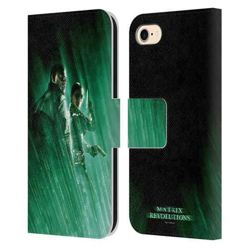 The Matrix Revolutions Key Art Morpheus Trinity Leather Book Wallet Case Cover For Apple iPhone 7 / 8 / SE 2020 & 2022