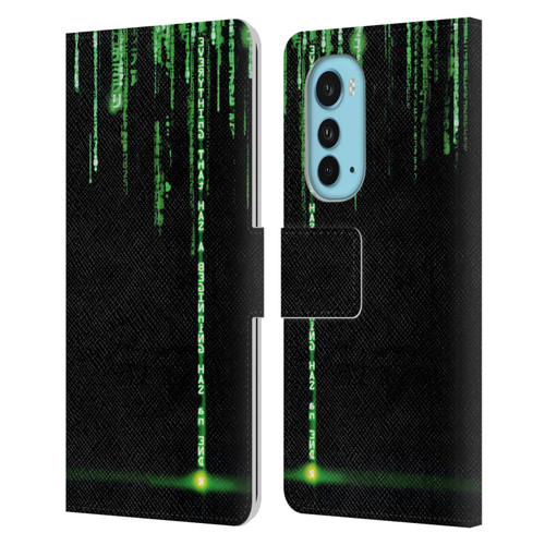 The Matrix Revolutions Key Art Everything That Has Beginning Leather Book Wallet Case Cover For Motorola Edge (2022)