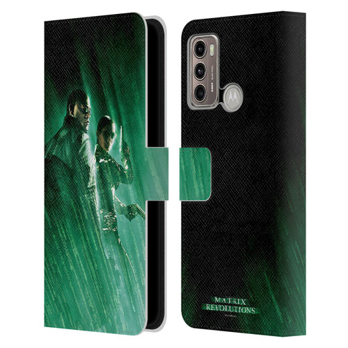 The Matrix Revolutions Key Art Morpheus Trinity Leather Book Wallet Case Cover For Motorola Moto G60 / Moto G40 Fusion