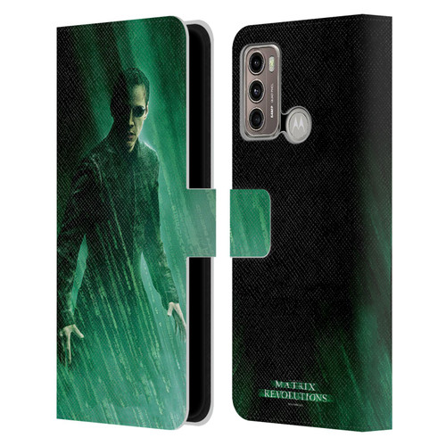 The Matrix Revolutions Key Art Neo 3 Leather Book Wallet Case Cover For Motorola Moto G60 / Moto G40 Fusion