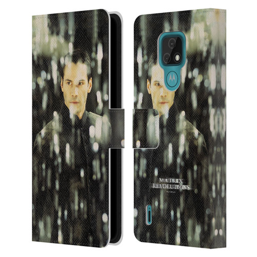 The Matrix Revolutions Key Art Neo 1 Leather Book Wallet Case Cover For Motorola Moto E7