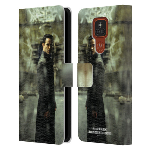 The Matrix Revolutions Key Art Neo 2 Leather Book Wallet Case Cover For Motorola Moto E7 Plus