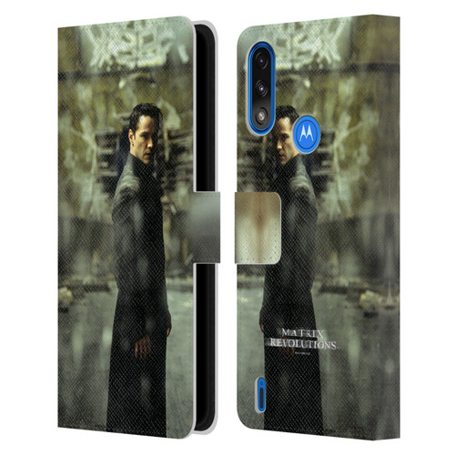 The Matrix Revolutions Key Art Neo 2 Leather Book Wallet Case Cover For Motorola Moto E7 Power / Moto E7i Power