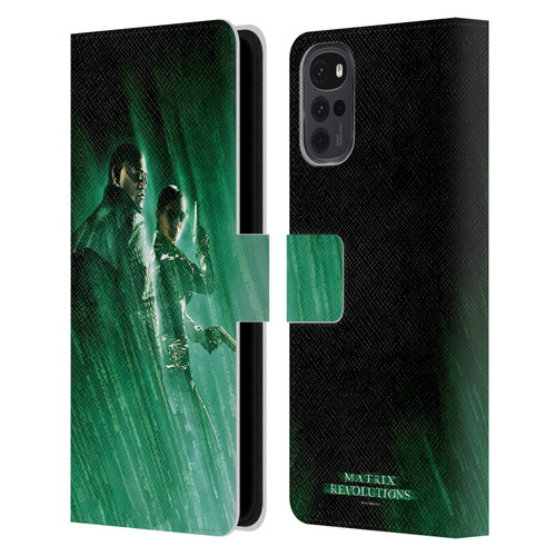 The Matrix Revolutions Key Art Morpheus Trinity Leather Book Wallet Case Cover For Motorola Moto G22